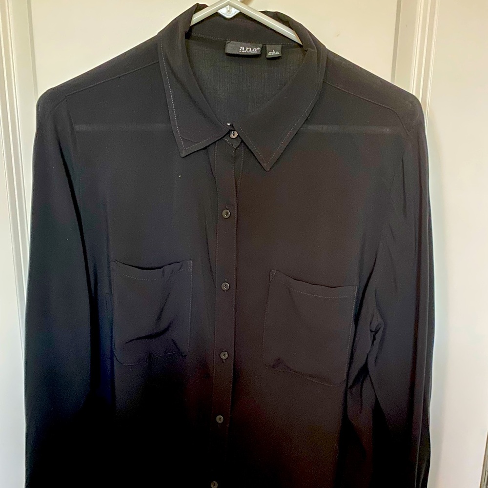 a.n.a Loose Fitting Black Blouse. Perfect Condition. Size Large. Lightweight.